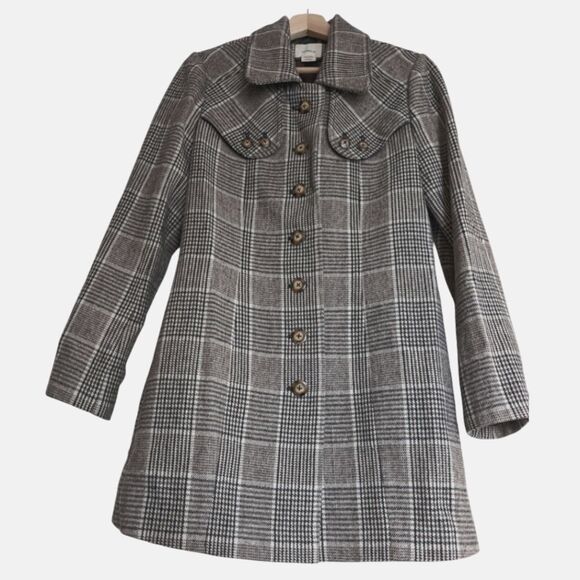 Anthropologie Cordelia  plaid wool trench coat size 8 - Picture 4 of 12